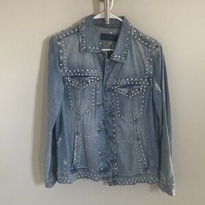 BlankNYC Studded & Rhinestone Denim Jacket – Size Small